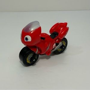 Tomy Ricky Zoom 3.5” Ricky Action Figure Red Toy Motorcycle Bike Frog Box